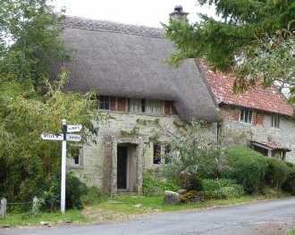 Thatched cottage in Teffont Magna.