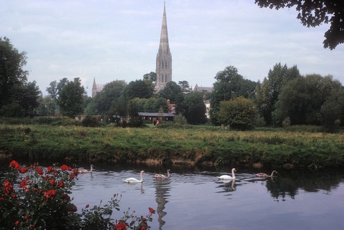 View of Salisbury Cathedral.
