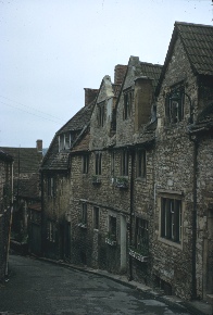 Historic street in Bradford on Avon.