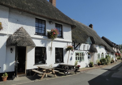 Thatched pub and cottages in Upavon.